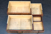 上品な素晴らしい杢目の針箱 DC7446