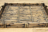 ツートンの色合いが素敵な持ち手付きの角盆 DC7556