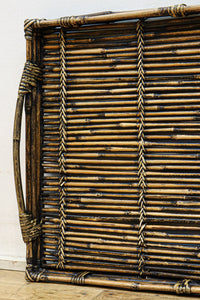 ツートンの色合いが素敵な持ち手付きの角盆 DC7556