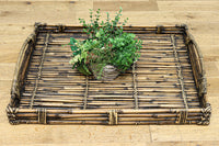 ツートンの色合いが素敵な持ち手付きの角盆 DC7556