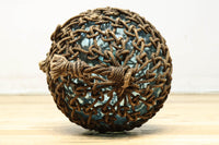 網に覆われた和ガラスの色合い趣きある浮き玉 DC7559