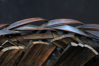 迫力ある竹編みの艶やかな花カゴ DC7602