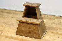 温かみある風合いの木地色の踏み台 DC7645