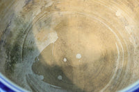 山間の川沿いの風景画を描いて落ち着いた雰囲気ある陶器製丸火鉢 DC7730