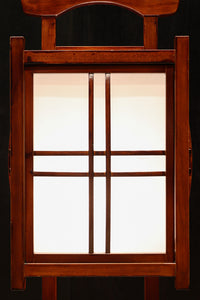 朱の木製フレームで華やかな角型行灯(あんどん) DC7782