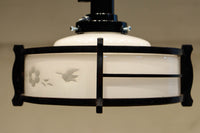 小花と小鳥の透かし模様が可愛らしい電笠DC7830