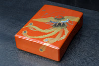 見事な蒔絵の朱漆の小箱 DC7857