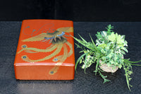 見事な蒔絵の朱漆の小箱 DC7857