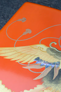 見事な蒔絵の朱漆の小箱 DC7857