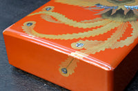 見事な蒔絵の朱漆の小箱 DC7857