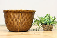 中型サイズ!! 温かみのある風合いが魅力の丸カゴ DC7864