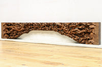 二人の天女が穏やかに空を舞う姿を描く彫刻飾り DC7905