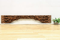 二人の天女が穏やかに空を舞う姿を描く彫刻飾り DC7905