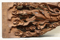 二人の天女が穏やかに空を舞う姿を描く彫刻飾り DC7905