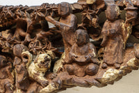 14人のお坊さんの交流会を細やかに描いた彫刻飾り DC7906