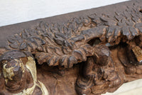 14人のお坊さんの交流会を細やかに描いた彫刻飾り DC7906