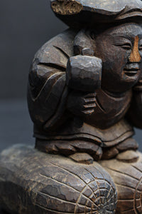 温かみ溢れる木彫りの小さな大黒様 DC7922abc 在庫(a:1 b:1 c:0)個