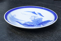 清閑な家屋のある風景を描いた中皿 DC7944ab 在庫(a:2 b:1)枚