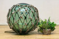 大サイズ!! 縄で包まれた淡いグリーン色の浮き玉 DC7966