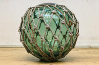 大サイズ!! 縄で包まれた淡いグリーン色の浮き玉 DC7966