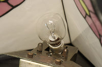 ピンクの花模様が可愛らしいステンドグラスの電灯カバー DC7990