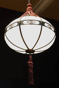 昭和レトロ!!菊菱装飾金具が目を引く雪洞型の電笠 DC8001a