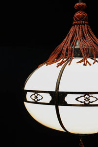 昭和レトロ!!菊菱装飾金具が目を引く雪洞型の電笠 DC8001a