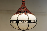 昭和レトロ!!菊菱装飾金具が目を引く雪洞型の電笠 DC8001a