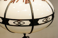 昭和レトロ!!菊菱装飾金具が目を引く雪洞型の電笠 DC8001a