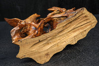 鷹のつがいの上質感を纏う彫刻置物 DC8051