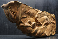 蓮の葉と花を優雅に描いた梁飾り DC8073ab 在庫(a:1 b:1)枚