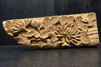 菊の葉と花が細やかに彫り描かれた彫刻梁飾り DC8074bc 在庫(b:1 c:1)枚