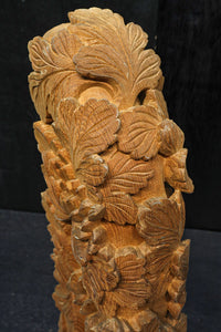 菊の葉と花が細やかに彫り描かれた彫刻梁飾り DC8074bc 在庫(b:1 c:1)枚