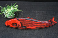 鯉をモチーフにした朱漆の長盆 DC8089