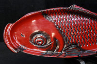 鯉をモチーフにした朱漆の長盆 DC8089