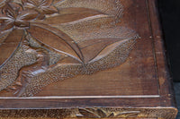 迫力ある花模様が素晴らしい日光彫の小引き出し DC8113