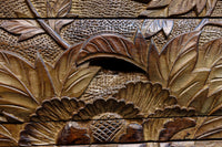 迫力ある花模様が素晴らしい日光彫の小引き出し DC8113