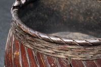 渋みを増した味わい深い竹編みカゴの炭入れ DC8130