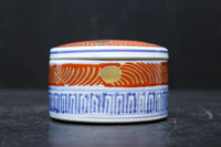 彩り艶やかな陶器の蓋付き小物入れ DC8133