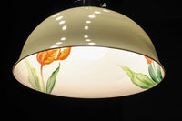 内面に花柄模様が描かれたノリタケの電笠 DC8148