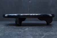 小サイズ!! 三本脚で趣きある縞黒檀の丸型置台 DC8182