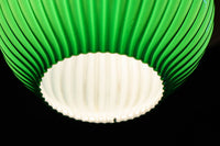 グリーンの縦縞プレス模様で落ち着いた眺めのプレスガラス電笠 DC8189