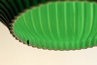 グリーンの縦縞プレス模様で落ち着いた眺めのプレスガラス電笠 DC8189