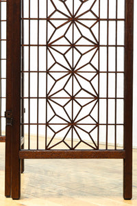 麻の葉組子の帯装飾が華やかな四つ折り衝立 DC8195