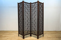 麻の葉組子の帯装飾が華やかな四つ折り衝立 DC8195