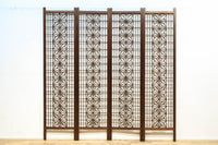 麻の葉組子の帯装飾が華やかな四つ折り衝立 DC8195