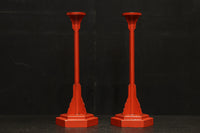 明るい朱の色艶に包まれたぼんぼり台 DC8207 2個1セット