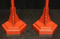 明るい朱の色艶に包まれたぼんぼり台 DC8207 2個1セット