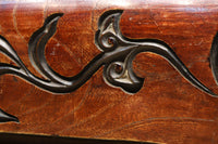 シンメトリーの彫刻柄が大正浪漫漂う艶色の綺麗な梁 DC8222