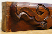 シンメトリーの彫刻柄が大正浪漫漂う艶色の綺麗な梁 DC8222